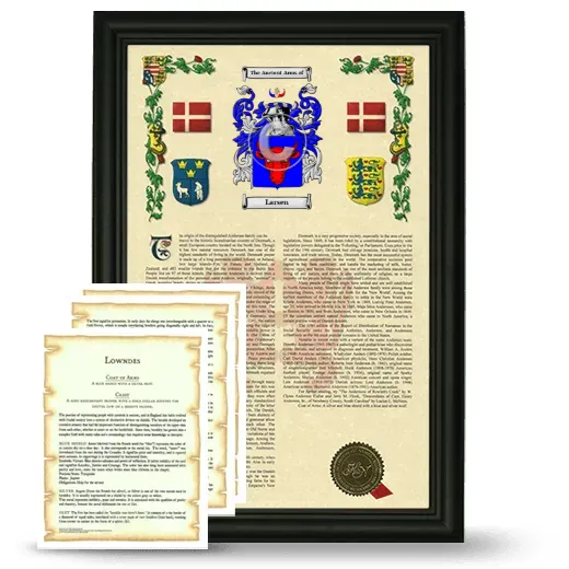 Larsen Framed Armorial History and Symbolism - Black