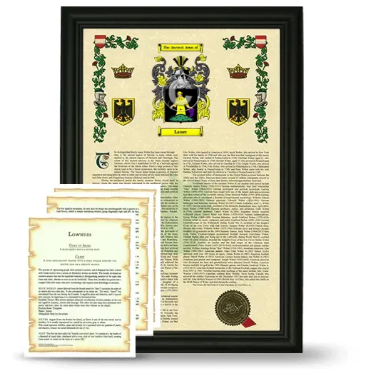 Lauer Framed Armorial History and Symbolism - Black