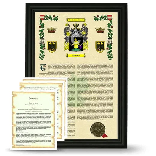 Laurore Framed Armorial History and Symbolism - Black