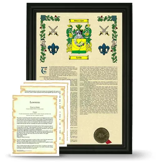 Lavin Framed Armorial History and Symbolism - Black