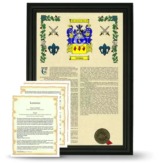 Lecamp Framed Armorial History and Symbolism - Black