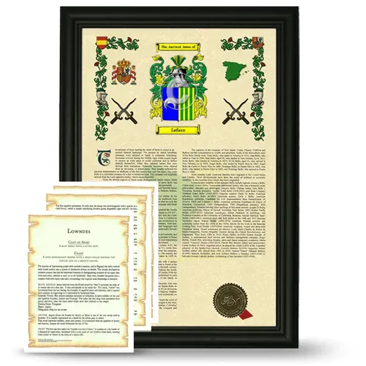 Lefaro Framed Armorial History and Symbolism - Black
