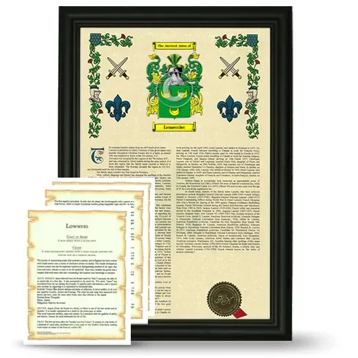 Lemercier Framed Armorial History and Symbolism - Black