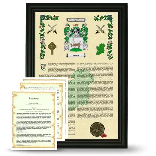 Lenen Framed Armorial History and Symbolism - Black