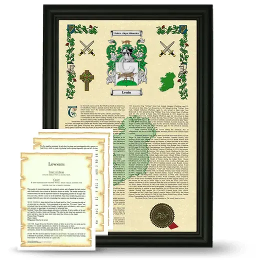 Lenin Framed Armorial History and Symbolism - Black