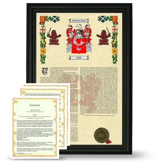 Lesh Framed Armorial History and Symbolism - Black