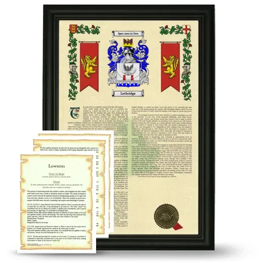Letbridge Framed Armorial History and Symbolism - Black