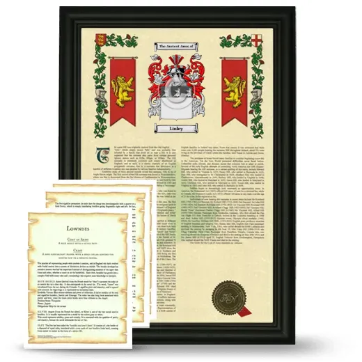 Linley Framed Armorial History and Symbolism - Black