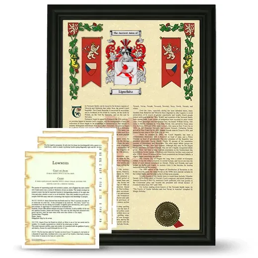 Lipschitz Framed Armorial History and Symbolism - Black