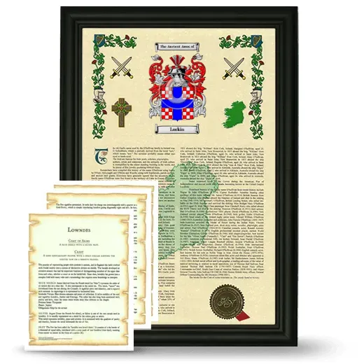 Lorkin Framed Armorial History and Symbolism - Black