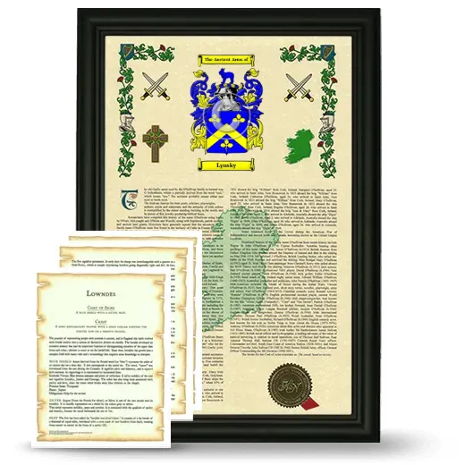 Lynsky Framed Armorial History and Symbolism - Black