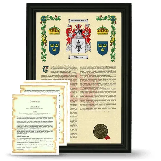 Månsson Framed Armorial History and Symbolism - Black