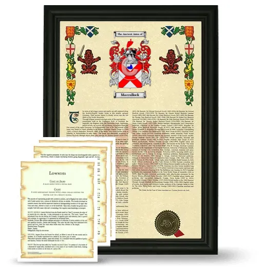 Maccullock Framed Armorial History and Symbolism - Black