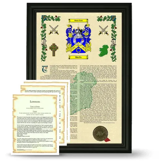 MacEa Framed Armorial History and Symbolism - Black