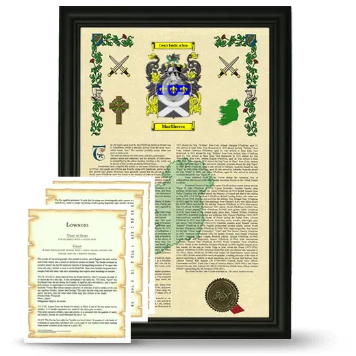 MacSherra Framed Armorial History and Symbolism - Black