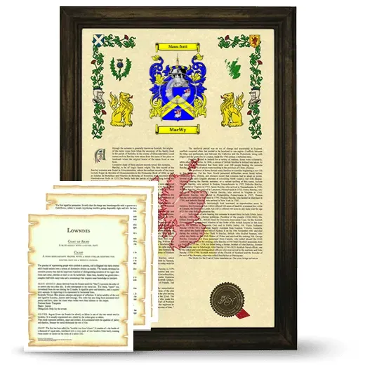 MacWy Framed Armorial History and Symbolism - Brown