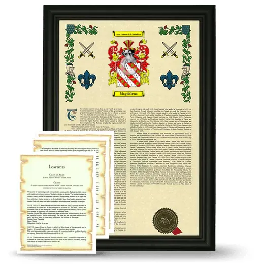 Magdalena Framed Armorial History and Symbolism - Black