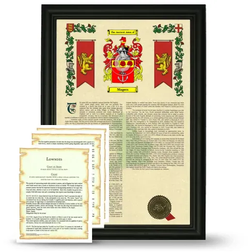 Magers Framed Armorial History and Symbolism - Black