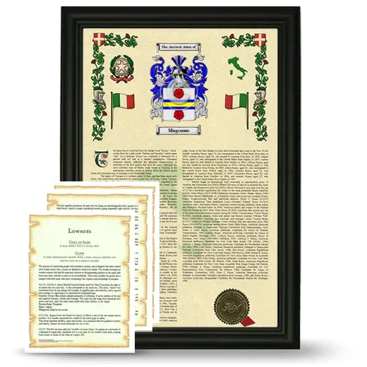 Magnano Framed Armorial History and Symbolism - Black