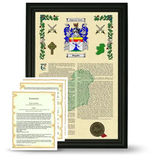 Magnier Framed Armorial History and Symbolism - Black