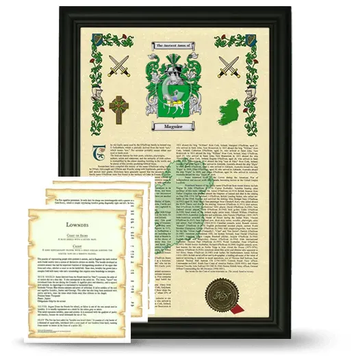 Maguire Framed Armorial History and Symbolism - Black