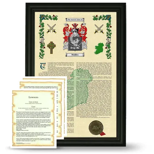 Maiden Framed Armorial History and Symbolism - Black
