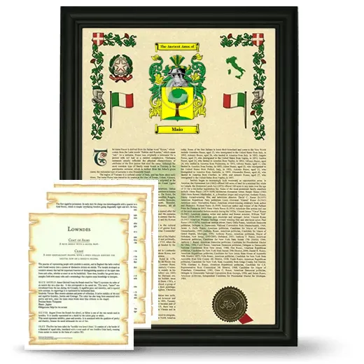 Maio Framed Armorial History and Symbolism - Black