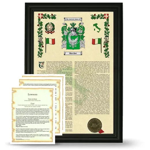 Marchet Framed Armorial History and Symbolism - Black