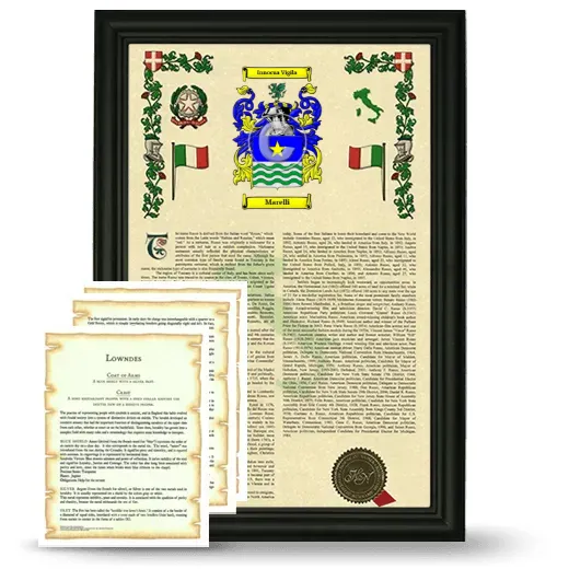 Marelli Framed Armorial History and Symbolism - Black