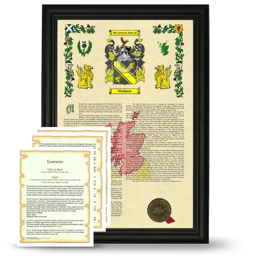 Markane Framed Armorial History and Symbolism - Black