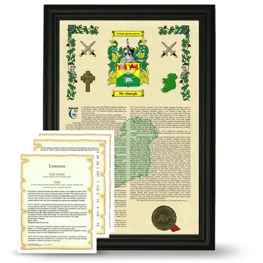 Mc-donagh Framed Armorial History and Symbolism - Black