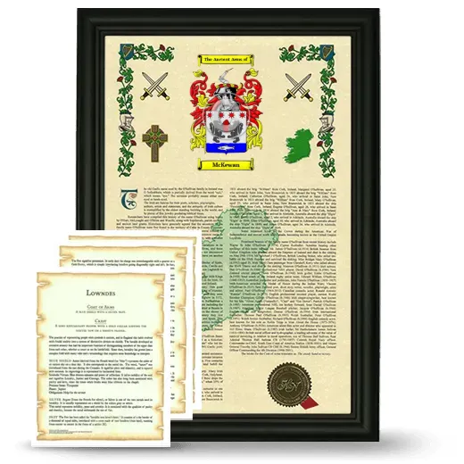 McKewan Framed Armorial History and Symbolism - Black