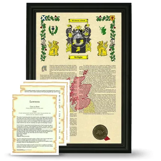 McNight Framed Armorial History and Symbolism - Black