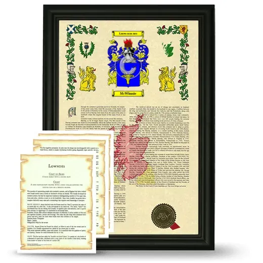 McWinnie Framed Armorial History and Symbolism - Black