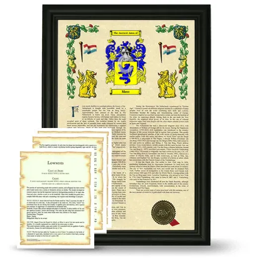 Meer Framed Armorial History and Symbolism - Black