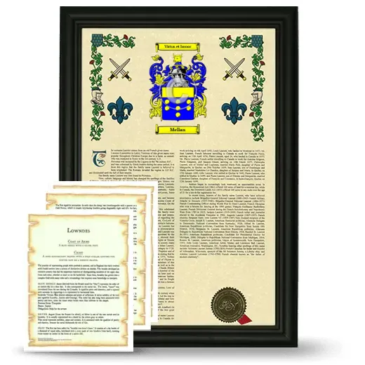 Mellan Framed Armorial History and Symbolism - Black