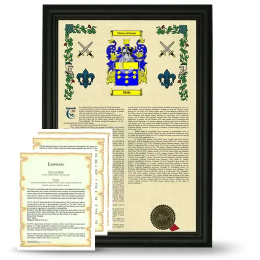 Melo Framed Armorial History and Symbolism - Black
