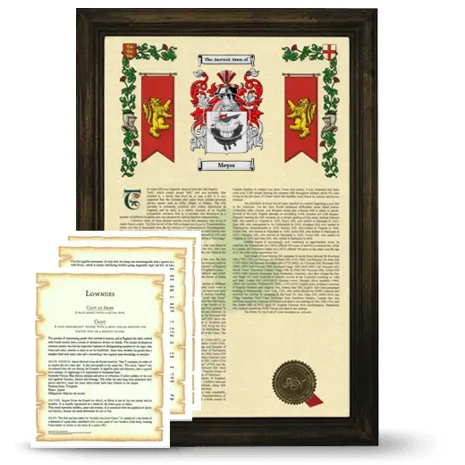 Meyer Framed Armorial History and Symbolism - Brown