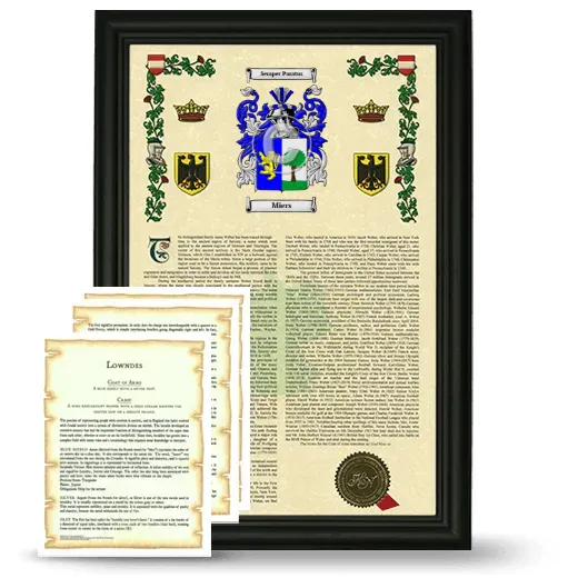 Miers Framed Armorial History and Symbolism - Black