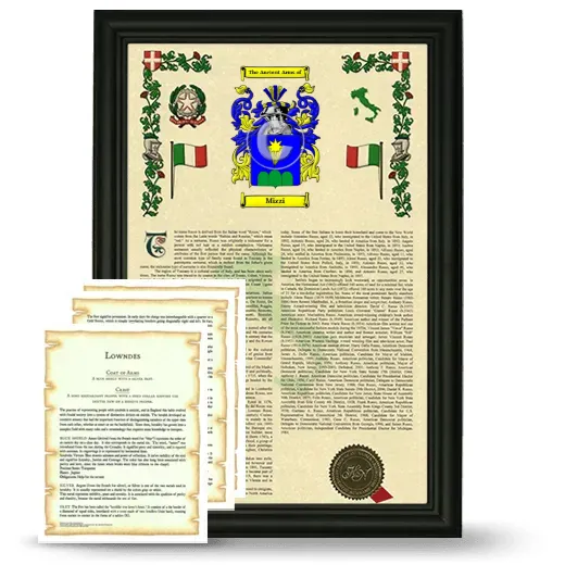 Mizzi Framed Armorial History and Symbolism - Black