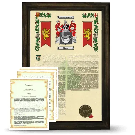 Moate Framed Armorial History and Symbolism - Brown