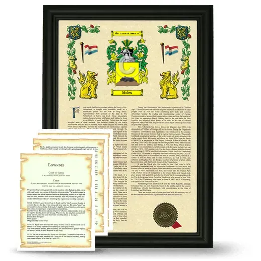 Moles Framed Armorial History and Symbolism - Black