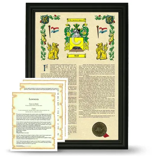 Moll Framed Armorial History and Symbolism - Black