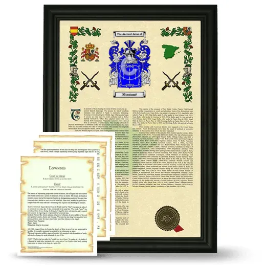 Montané Framed Armorial History and Symbolism - Black