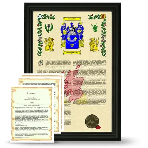 Montgomory Framed Armorial History and Symbolism - Black