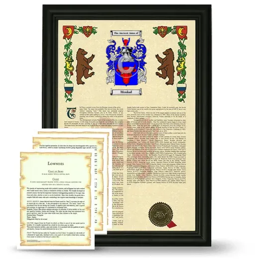 Moskal Framed Armorial History and Symbolism - Black