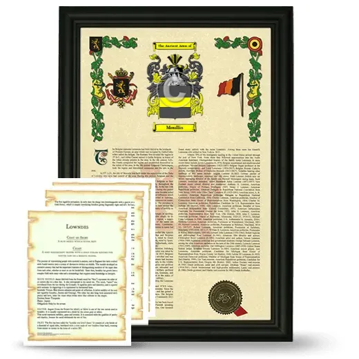Moullin Framed Armorial History and Symbolism - Black