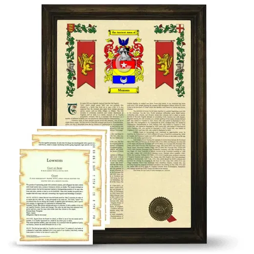 Moxom Framed Armorial History and Symbolism - Brown
