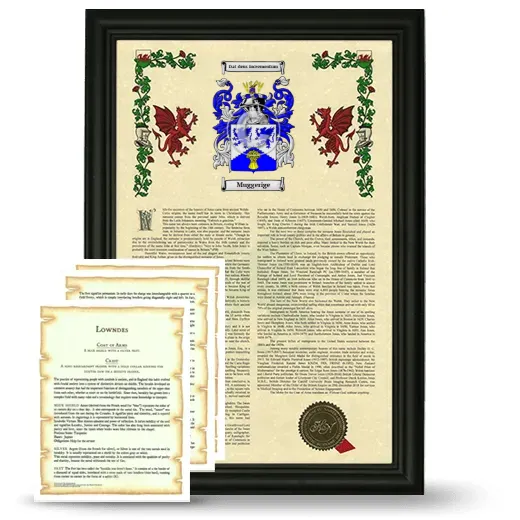 Muggerige Framed Armorial History and Symbolism - Black