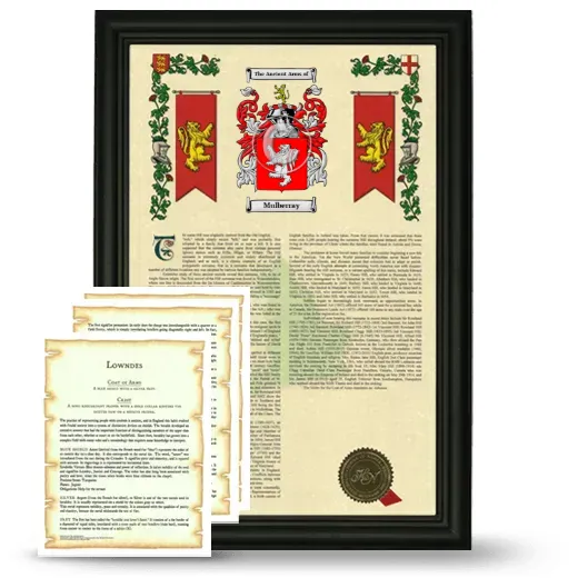 Mulberray Framed Armorial History and Symbolism - Black